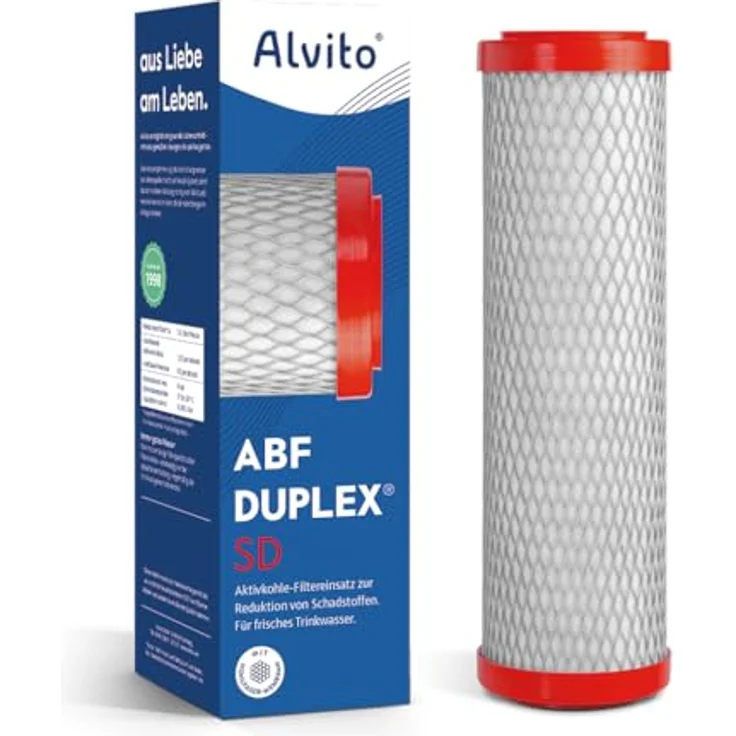Alvito ABF Duplex SD Wasserfilter, Aktivkohle und Membran mit 0,15 µm Mikrofiltration, hohe Filterkapazität – Bild 3