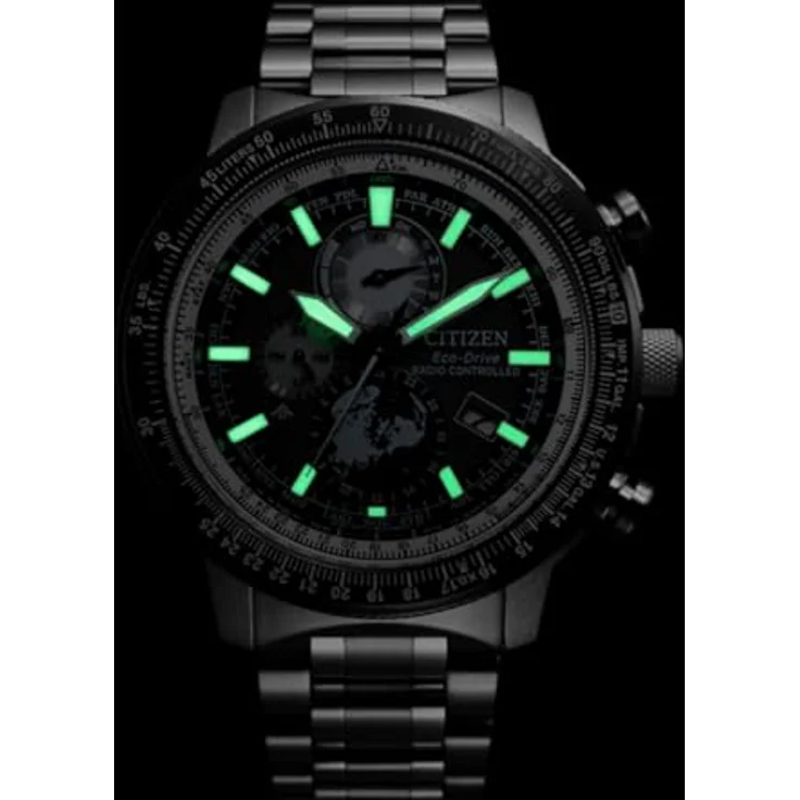 CITIZEN Herrenuhr Eco-Drive Solar Funk Chronograph mit Edelstahl Gliederband BY3006-53H, Silber/Weiß/Schwarz – Bild 3