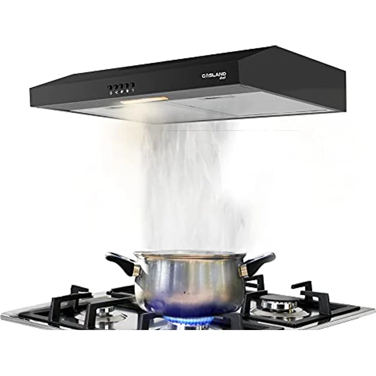 GASLAND SR60BP, 60cm Wand-Dunstabzugshaube mit 200m³/h Saugleistung, 2W LED-Licht und 2 Aluminium-Fettfiltern, schwarz – Bild 1