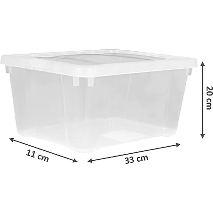 Spetebo Kunststoff Aufbewahrungsbox, 4,5 L, transparentes 5er Set, stapelbare Universalbox mit Deckel, 37 x 26 cm – Bild 2
