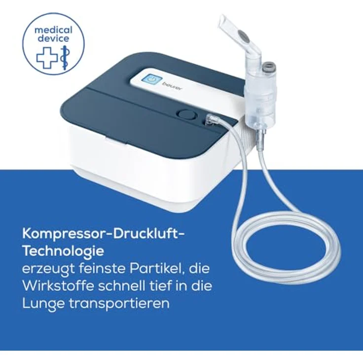 Beurer IH 28 Pro Inhalator, Verneblerset mit hochwertigen Silikonmasken & Nasendusche, mit Kompressor-Drucklufttechnologie und hoher Vernebelungsleistung zur Atemwegstherapie, für Kinder & Erwachsene – Bild 3