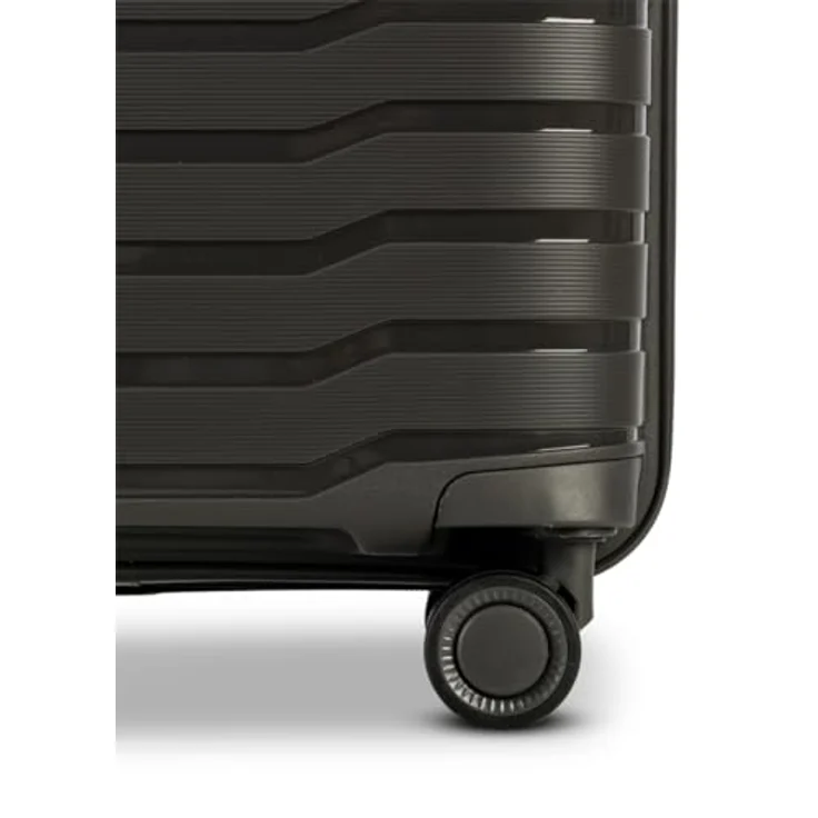 Worldpack Portland Kofferset 3-teilig, 4 Rollen, schwarz, aus 100% Polypropylen, 52 cm x 29 cm x 72 cm – Bild 6