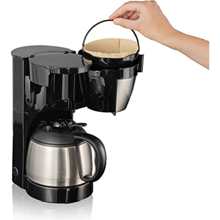 Cloer 5009 Filterkaffee-Automat Edelstahl schwarz 800 W 8 Tassen Filtergröße 1x4, Kunststoff, – Bild 4