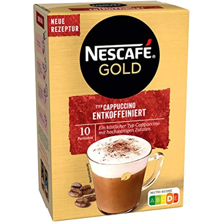 Nescafe Typ Cappuccino, Entkoffeiniert, Löslicher Kaffee, Instantkaffee, 10 Portionen zu je 12.5 g – Bild 2