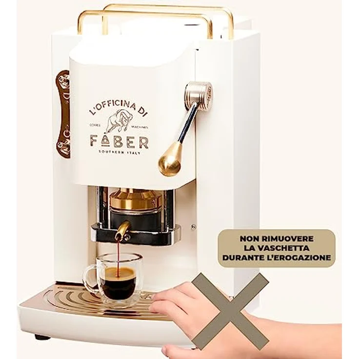Faber Coffee Machines Pro Deluxe Pure White, Espressomaschine für ESE Pads 44 mm, Tassenwärmer, einfache Reinigung, schnelles Aufheizen – Bild 9