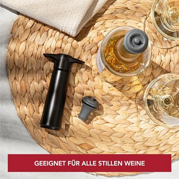 Vacu Vin 09814606 Weinpumpe schwarz mit 2 Stopfen - Preisvergleich – Bild 4