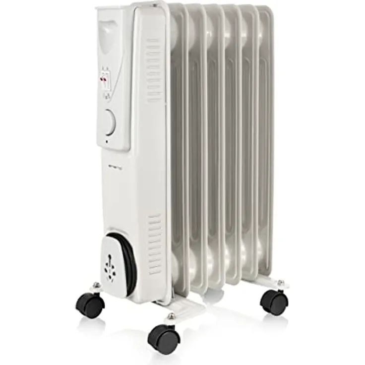 Emerio Ölradiator HO-124421, 1500 Watt, 3 Heizstufen, manueller Thermostatregler, fahrbar durch Leichtlauf-Rollen, Sicherheits Kipp- und Überhitzungsschutz, optische Betriebsanzeige, Kabelaufwicklung