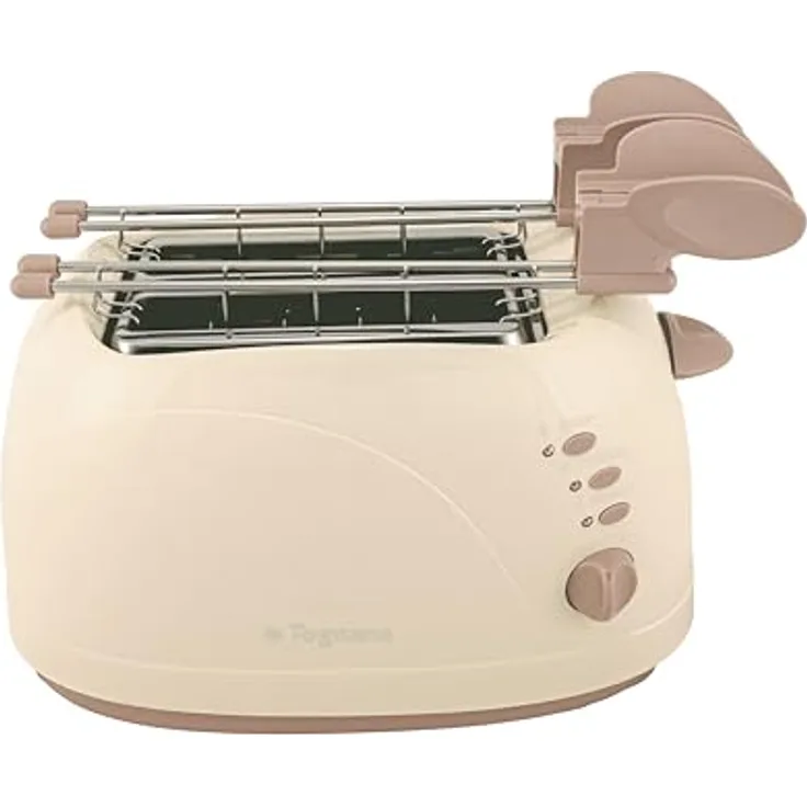 Tognana Iridea Toaster mit Zange, 6 Bräunungsstufen, Retro-Design, Kunststoff - Edelstahl, Champagner