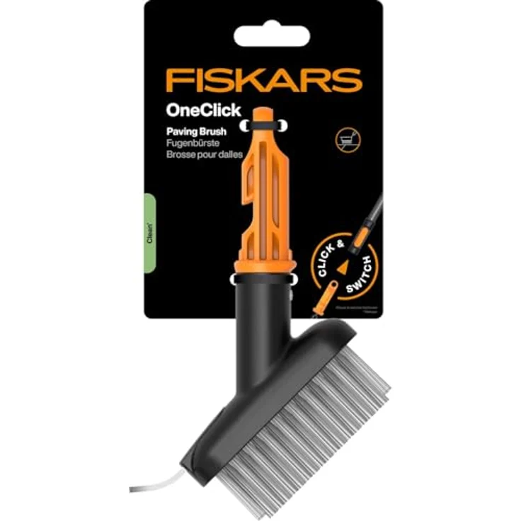 Fiskars Fugenbürste 1080697 QuikFit™, 2-in-1 Werkzeug mit gehärteter Stahlklinge und Stahlbürste für chemiefreie Fugenpflege – Bild 4
