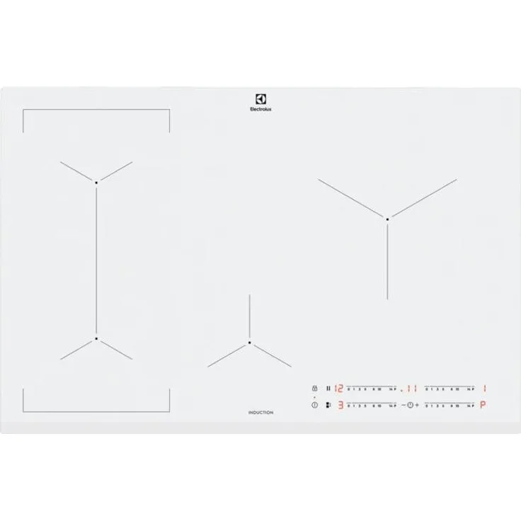 Electrolux EIL83443BW, Integriertes 78 cm Zonen-Induktionskochfeld mit 4 Kochzonen und Touch-Steuerung, weiß