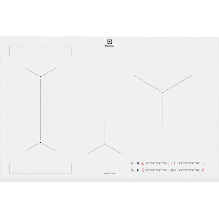 Electrolux EIL83443BW, Integriertes 78 cm Zonen-Induktionskochfeld mit 4 Kochzonen und Touch-Steuerung, weiß