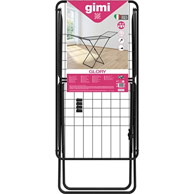 Gimi X-Leg Glory Wäscheständer, Metall, Schwarz, 180 x 55 x 93 cm – Bild 2