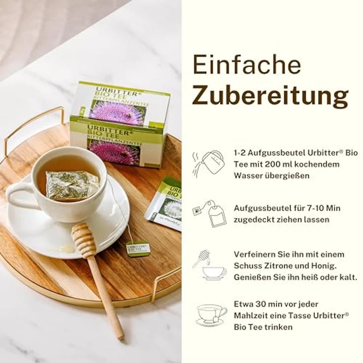 Dr. Pandalis Urbitter Bio Tee, 30 g Komposition aus bitteren Wildkräutern und -früchten für aromatischen Aufguss – Bild 5