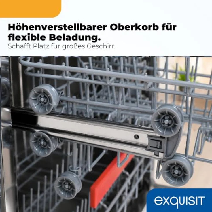 Exquisit GSP59311-450C, Geschirrspüler mit 11 Maßgedecken, Energieklasse C, 7 Spülprogrammen, Aquastop, Besteckschublade, unterbaufähig, Startzeitvorwahl, Schwarz – Bild 8