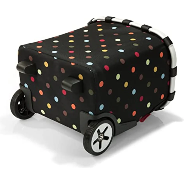 reisenthel carrycruiser  Tragbarer Einkaufstrolley mit stabilem schwarzen Aluminiumrahmen, Schultergurt und herausnehmbarer Netz-Innentasche  Aus wasserabweisendem Material, Farbe:dots – Bild 4