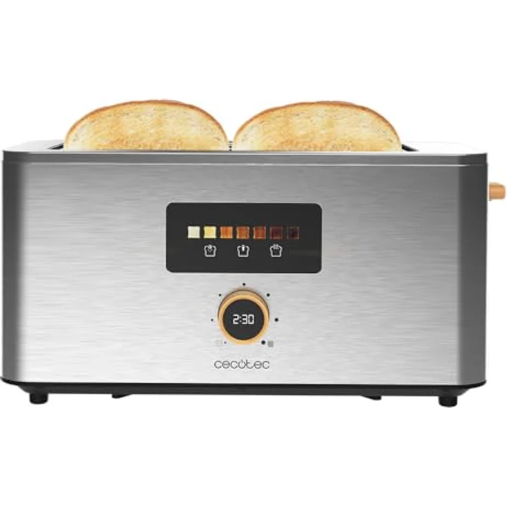 Cecotec Vertikaler Toaster Touch&Toast Extra Double, 1500 W, 4 Scheiben Brot, 3,5 cm breite Schlitze, Touchscreen und digitales Drehrad, Edelstahl-Finish – Bild 3
