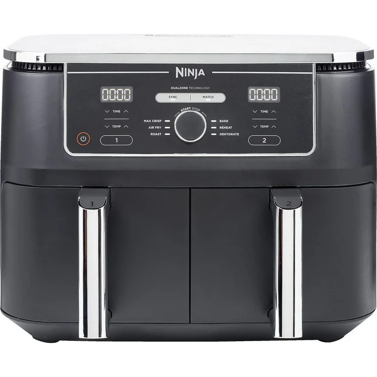 NINJA Foodi MAX Dual Zone AF400EU, Heißluftfritteuse mit 9,5 L, 2470 W, 6 Programmen für bis zu 8 Personen