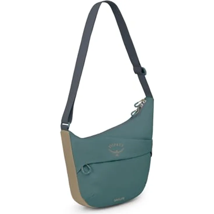Osprey Daylite Crossbody Pouch, Handtasche aus 100% recyceltem Stoff, blau, mit Innenflaschenhalter und Reißverschlussfächern