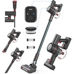 Redkey P9 Akku Staubsauger, 30KPa Hohe Saugleistung, 8 in 1 staubsauger kabellos mit LED-Bürste, 60 Minuten lange Akkulaufzeit, 2600 mAh Wechselakku, duale HEPA-Filtration, Wandhalterung