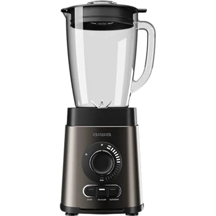 AIWA SABERU 1800 ATB-1800 Standmixer, 1800 W, 1,8 l Glaskanne, 6 Satoku-Klingen, 3 Programme, Edelstahl