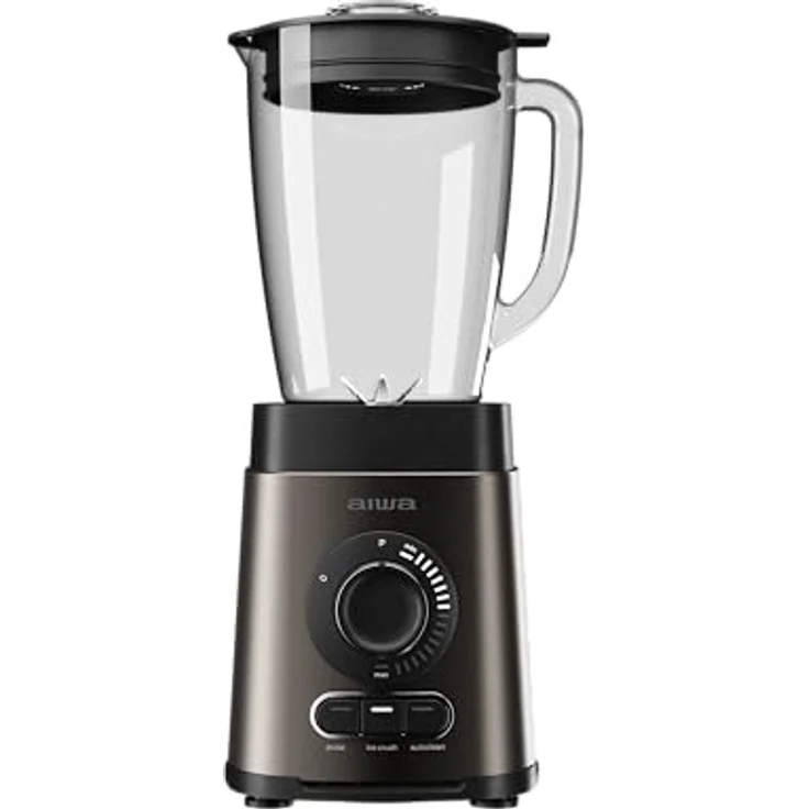 AIWA SABERU 1800 ATB-1800 Standmixer, 1800 W, 1,8 l Glaskanne, 6 Satoku-Klingen, 3 Programme, Edelstahl – Bild 1