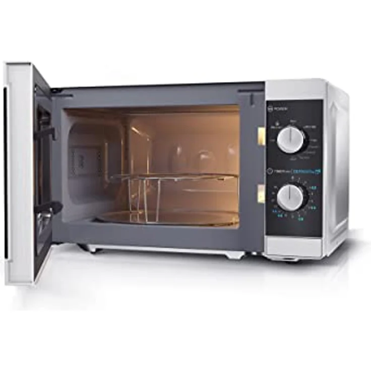 Sharp YC-MG01ES Mikrowelle mit Grillfunktion, Standgerät, 800 Watt, 20 Liter Garraum, 5 Leistungsstufen, Timer-Funktion, Drehteller – Bild 5