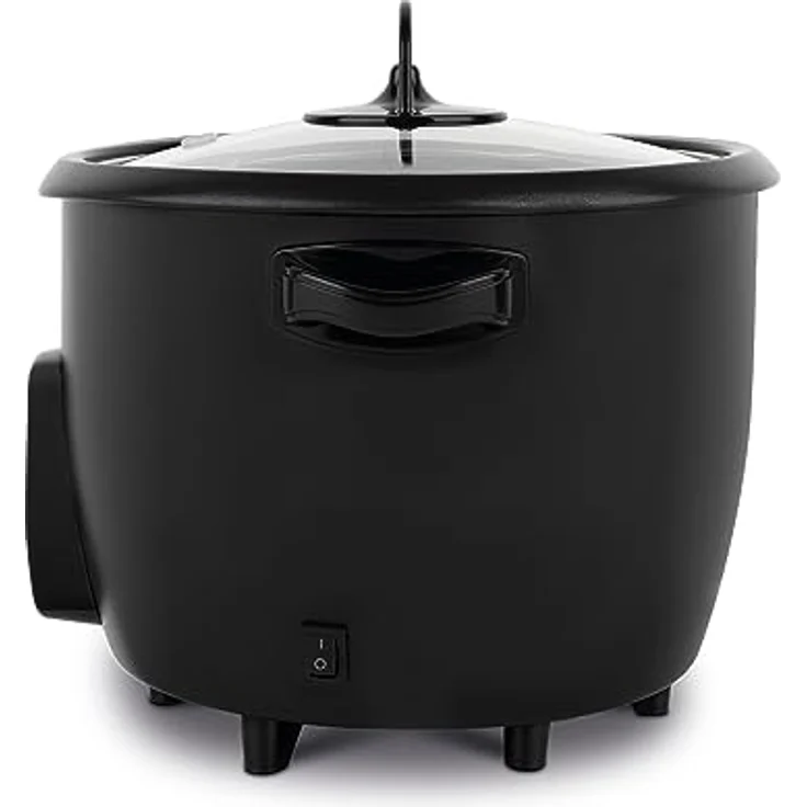 H.Koenig ORYZA4 Reiskocher 0,8L, Warmhaltefunktion, Abschaltautomatik, BPA-frei, Transparenter Deckel, 350W, Silber – Bild 2