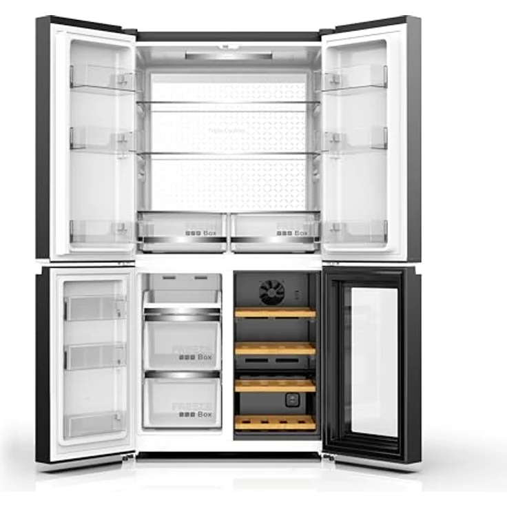 PKM Wolkenstein WCD 595 EWTS NF Cross Door Kühl-Gefrierkombination 606 L Mit Weinkühlschrank Granitoptik NoFrost Display mit Touch Control Triple Fresh mit Moist & Dry Zone – Bild 2