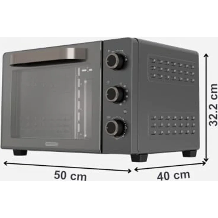 Black+Decker BXOV3000E, 30-Liter Tischbackofen mit 1500 W, Heißluftumwälzung und Grillfunktion, grau – Bild 8