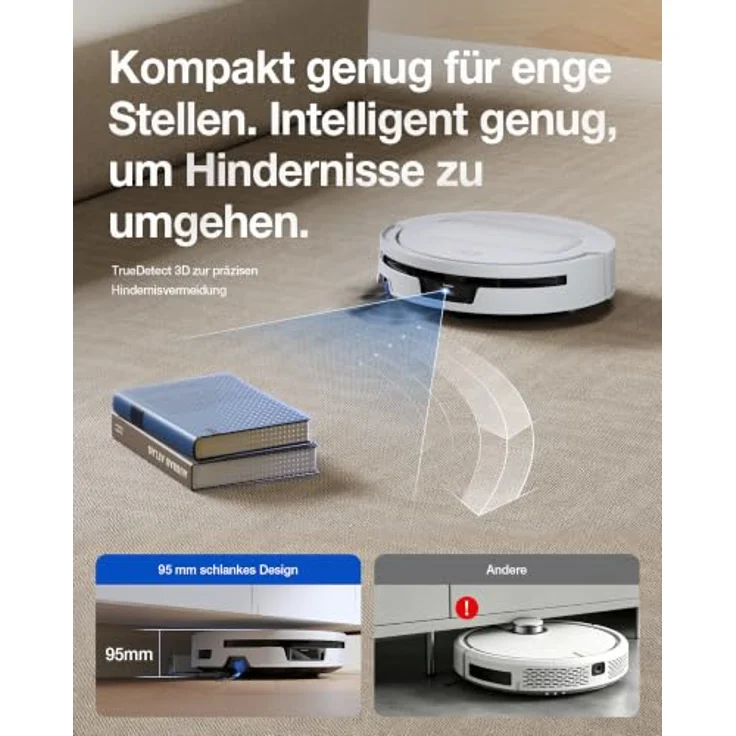 ECOVACS T90 MAX PRO OMNI EU WHITE, Saug- und Wischroboter mit 3.800 Pa Saugkraft, selbstreinigendem Rollenmopp und 100°C-Heißwasser-Waschen – Bild 8