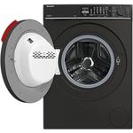 SHARP ES-MNFL814CMA-DE Waschmaschine Frontlader, 8 kg, A, 1400 U/min, Inverter Motor, AquaStop, Dampffunktion, MicroFiber-Filter, LED Touch Display – Mattschwarz