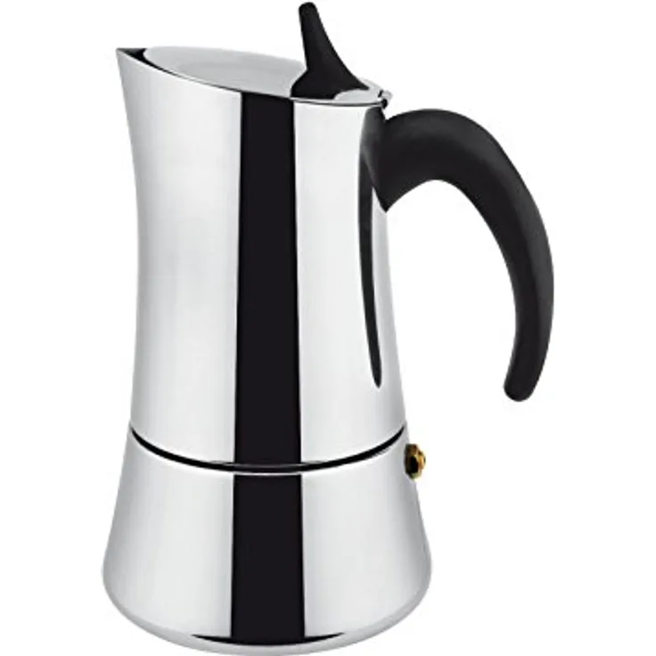 Ilsa Elly Espressokocher, Induktionsgeeignet, Edelstahl 18/10, für 9 Tassen, Spülmaschinenfest