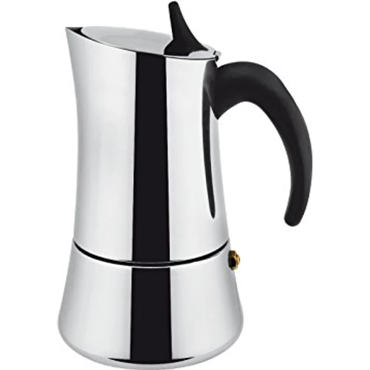 Ilsa Elly Espressokocher, Induktionsgeeignet, Edelstahl 18/10, für 9 Tassen, Spülmaschinenfest