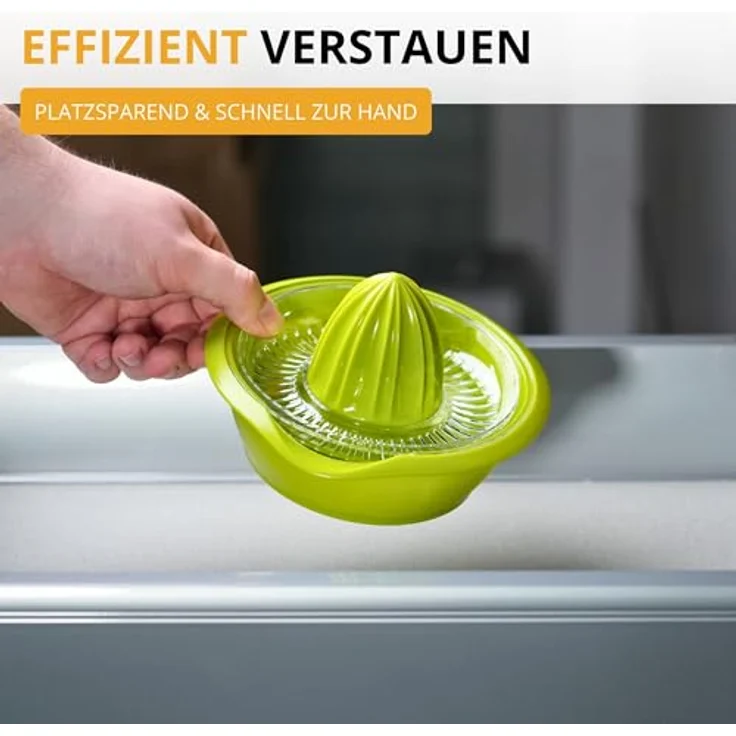 Westmark Zitronen--Zitruspresse mit Behälter, Durchmesser: 18,7 cm, Fassungsvermögen: 0,5 Liter, Kunststoff, Limetta, Apfelgrün, 3091227A – Bild 12