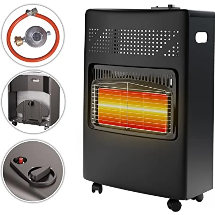 TroniTechnik® Heizgerät Gasheizofen Gasheizgerät Gasheizer Keramik Gasofen Gasstrahler 4200 Watt (Energieklasse A) für Gasflasche Propangas Heizer, Heizung inkl. Gasdruckregler mobil energiesparend – Bild 1