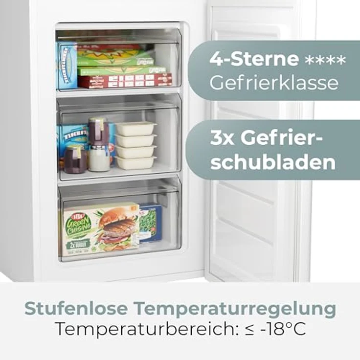 Clatronic GS 102, kleiner Gefrierschrank mit 87 Liter, leise 40 dB, 3 Schubladen, bis zu -18°C, weiß – Bild 4