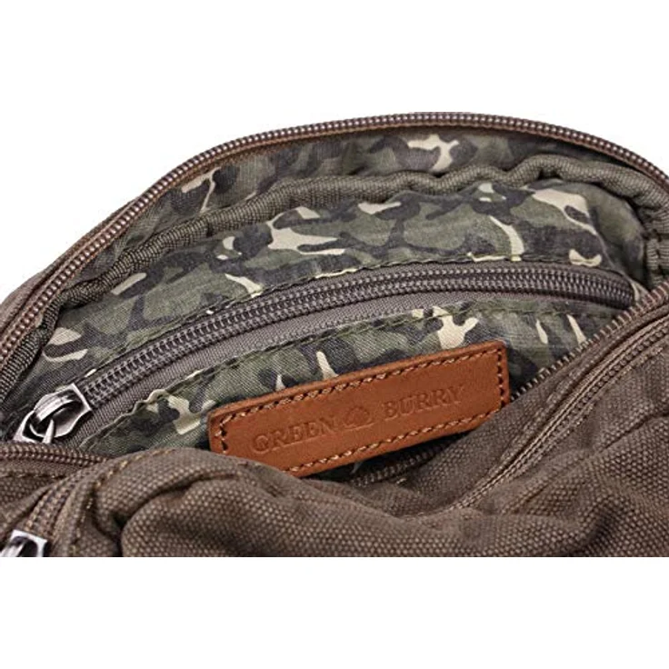Greenburry Umhängetasche Vintage Aviator, Canvas mit Lederbeschlägen, zwei Hauptfächern und gepolstertem Tabletfach 19cm x 19cm – Bild 6