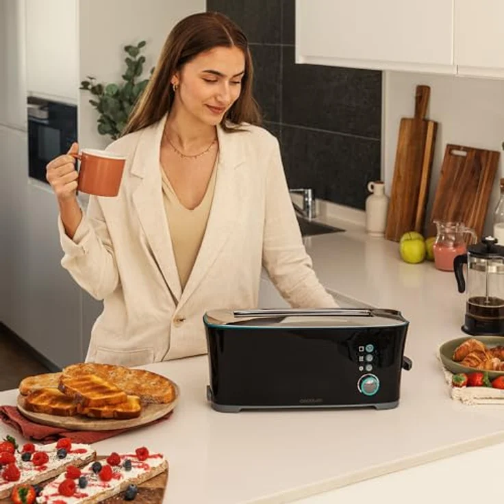 Cecotec Toaster Toast&Taste Extra B, 1000W, Doppel-Langschlitz für 2 Toaste, XL-Schlitz, Automatische Abschaltung, Pop-up-Funktion, Selbstzentrierung, Krümelablage – Bild 2