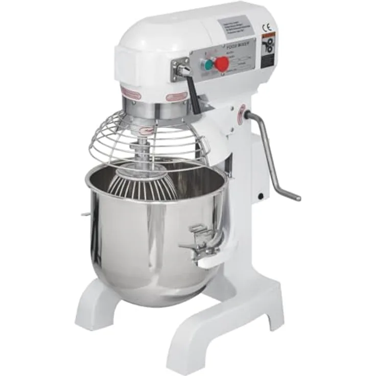 GastroHero Planetenrührwerk 30L, Teigknetmaschine mit 3 Geschwindigkeiten, Edelstahlkessel, inkl. Rührbesen und Knethaken