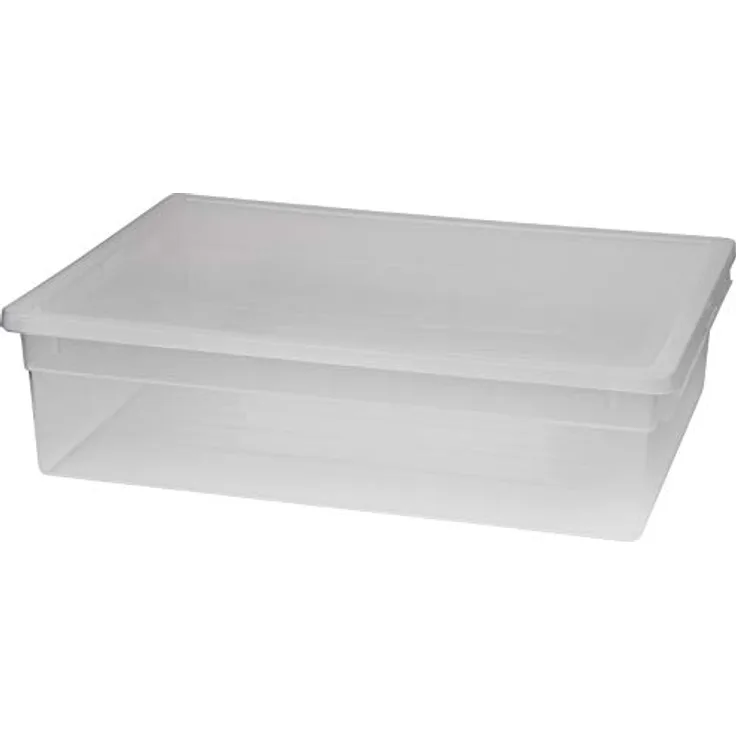 Terry - XL Aufbewahrungsbox aus transparentem Kunststoff mit Deckel. Maße: 37,6 x 52 x 13,9 cm