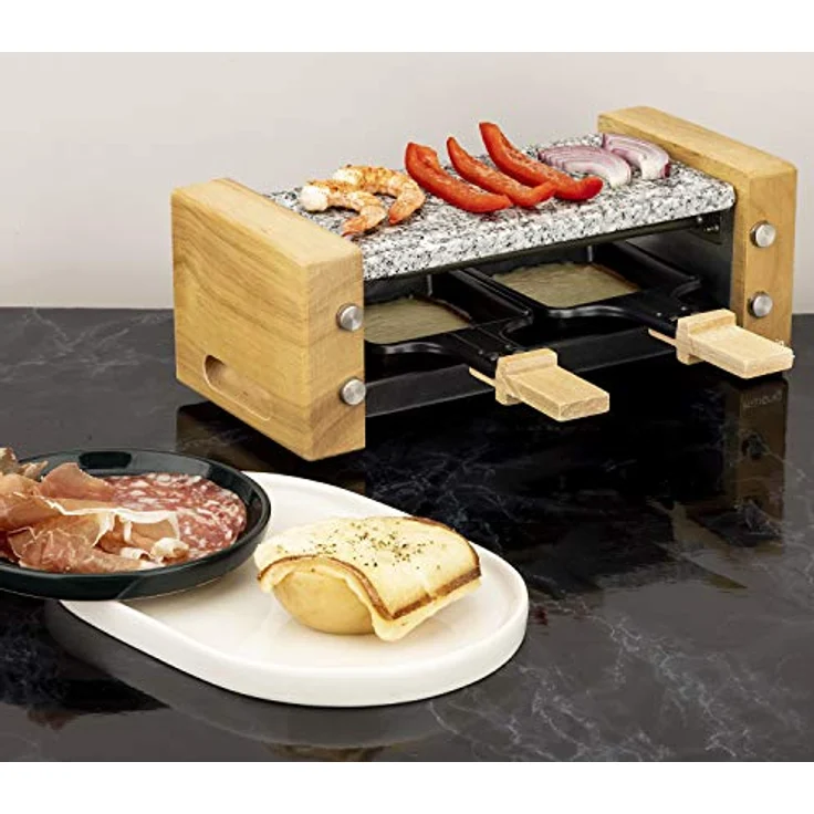 H.koenig WOD2 Raclette Grill mit Granitstein für 2 Personen 350 W – Bild 5