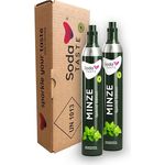 SodaTASTE CO2-Zylinder tauschen 2er-Pack (Refill) für Wassersprudler, mit natürlichem Minz-Aroma, ohne Sirup, zuckerfrei - Spar-Pack mit Rückgabemöglichkeit