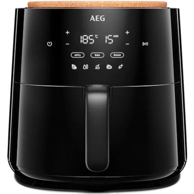 AEG AAF5B Heißluftfritteuse, 5 l, 60-200 °C, 8 Programme, schwarz – Bild 2