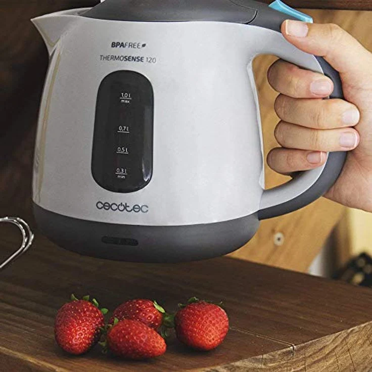 Cecotec Wasserkocher ThermoSense 120. 1 Liter Kapazität, Verwendung ohne Kabel mit 360-Grad-Basis,Abnehmbarer Kalkfilter – Bild 2