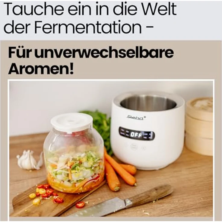 Steba Joghurtbereiter JM4 FERMENT, 2-Portionsbehälter, 2-Liter Glas für Joghurt und Frischkäse – Bild 8