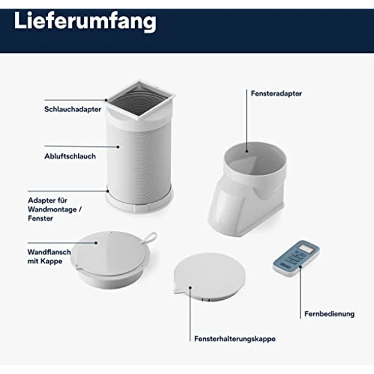 De'Longhi Pinguino Compact ES72 YOUNG, Mobiles Klimagerät mit 8.300 BTU/h, für Räume bis 60m³, Entfeuchtungsfunktion, 24-Stunden-Timer, Energieeffizienzklasse A, Weiß – Bild 5