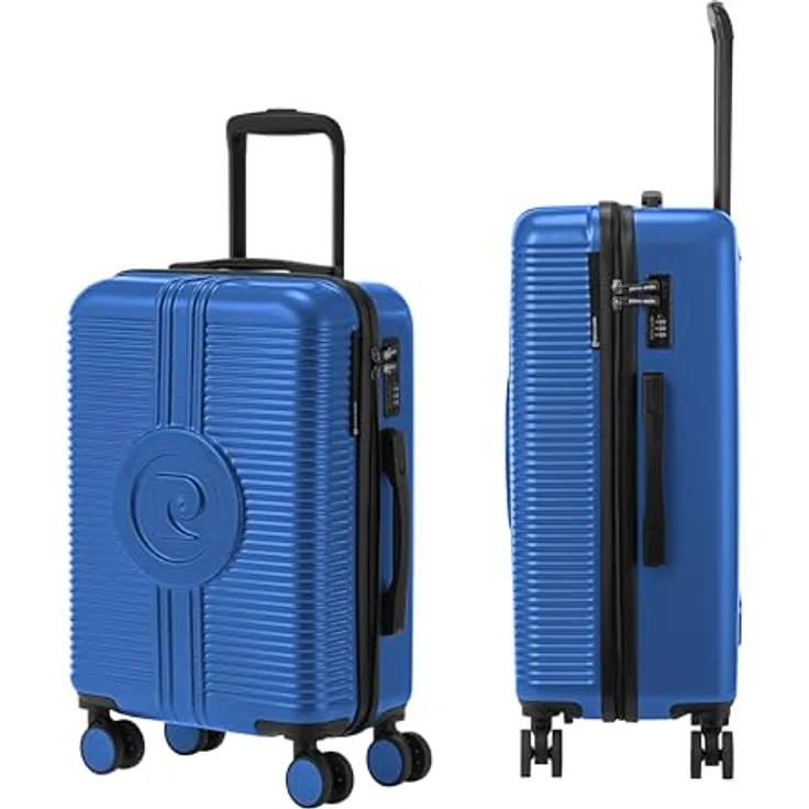 Pierre Cardin, Koffer, 4 Rollen Kofferset 3-teilig, (99 l, XL) - Stilvolles Reisegepäck mit Kreuzpackgurt und Wäschefach, Schwarz – Bild 2