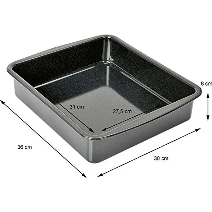 Kaiser Inspiration Ofen-- Auflaufform, XL, 36 x 30 x 8 cm, antihaftbeschichtet, schnittfest, spülmaschinengeeignet, extra hoher Rand, austgestellter Griffrand – Bild 3