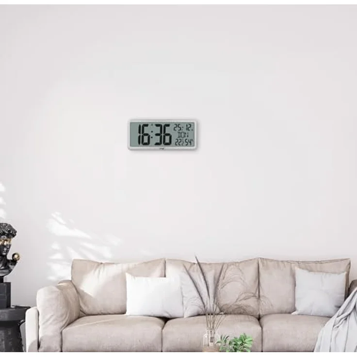 TFA Digitale Funkuhr mit Raumklima und Weckfunktion, schwarz – Bild 2