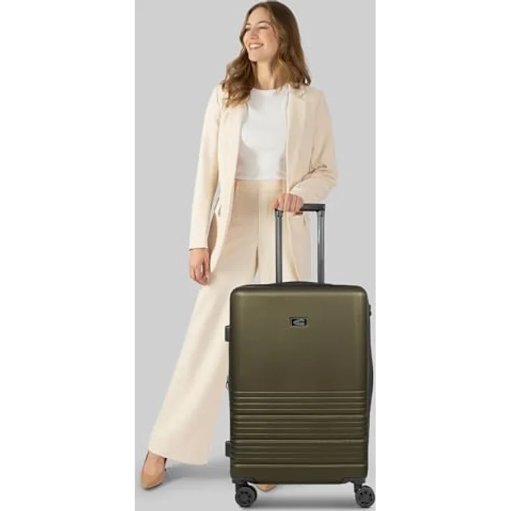 camel active Hanoi Serie, mittelgroßer Hartgepäck Check-in Koffer mit 65 Liter Volumen, 4 Doppelrollen & Zahlenschloss, 41 x 27 x 65 cm, aus hochwertigem Polycarbonat – Bild 5